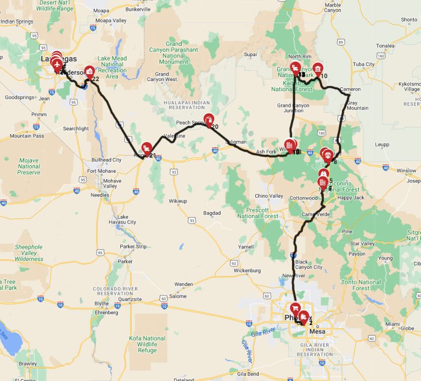 Phoenix to Las Vegas road trip with a motorhome